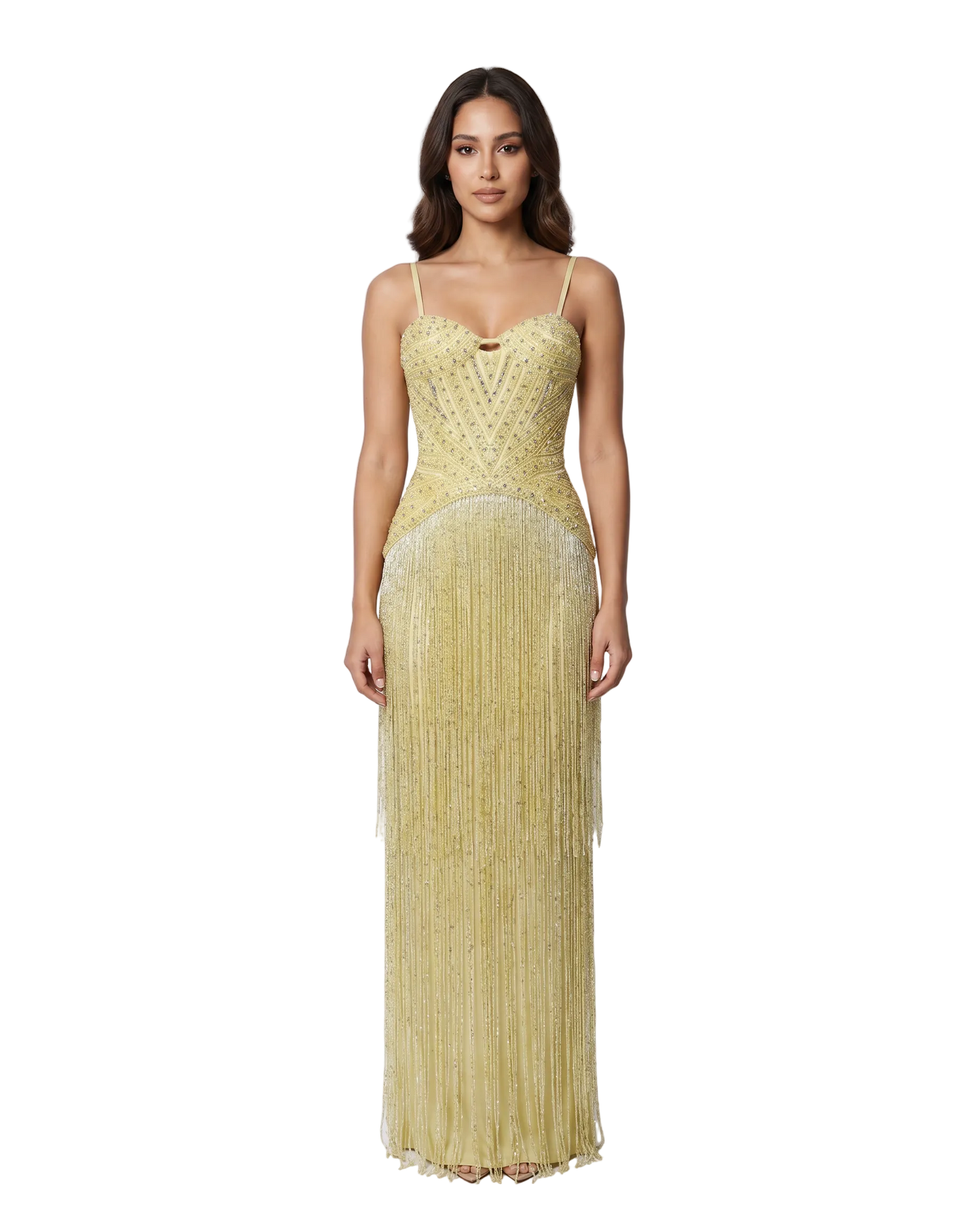 RC170 — The Aisha | Crystal Tassel Beaded Evening Gown — Luxury GCC Formal 2026
