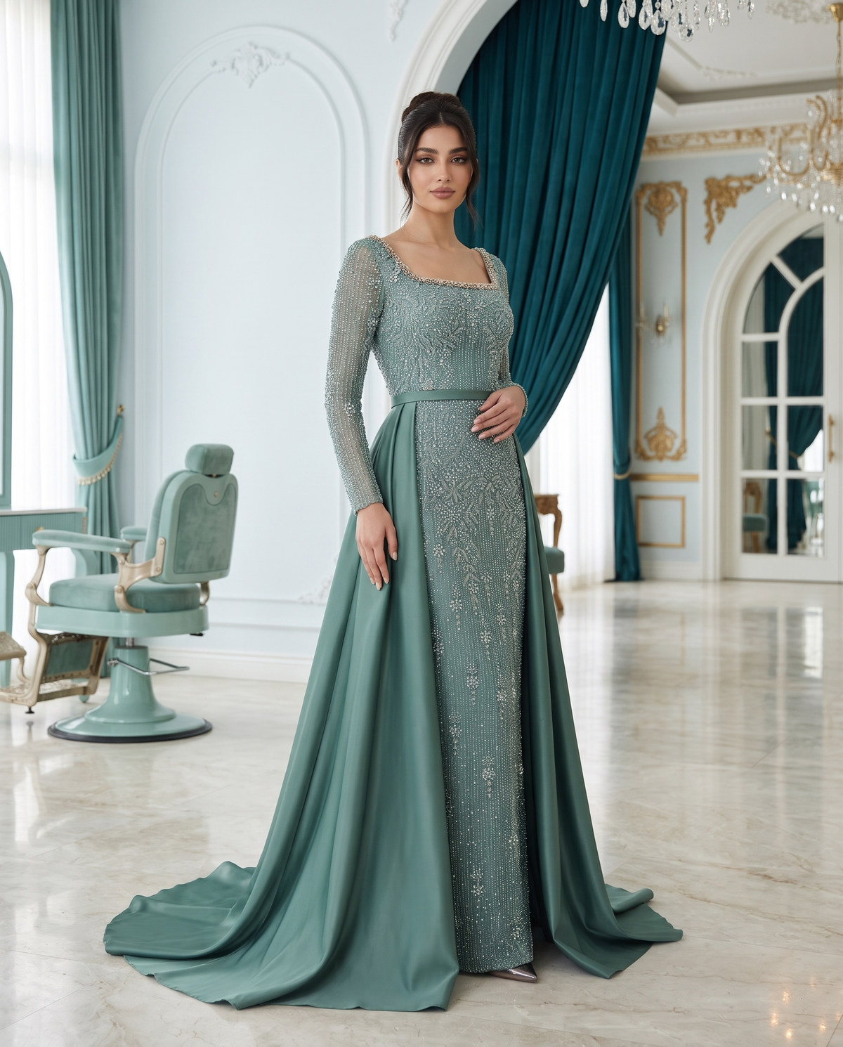 RC121 The Sarah - sage gown in Riviera salon